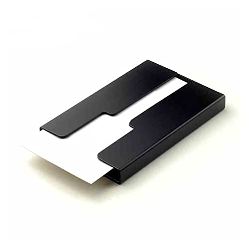 Aintap Schlanker Visitenkartenhalter aus schwarzem Metall mit RFID-Blockierung