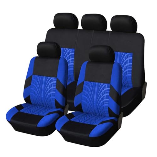 LECREA Autositzbezüge Sets für VW T Cross Active TSI DSG, 5 Sitzer Sitzbezüge Sitzschutz Atmungsaktiv, Allwetter rutschfest Vorne Hinten Sitzschoner, Auto Zubehör,E Blue