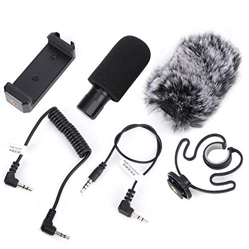 Oumij1 Mikrofon - Mikrofon Eingebauter Hochleistungs-Tonabnehmer - NRC Noise Reduction Mic Ausgestattet mit Stoßfester Halterung - Mic Windshield Muff Stoßfeste Halterung