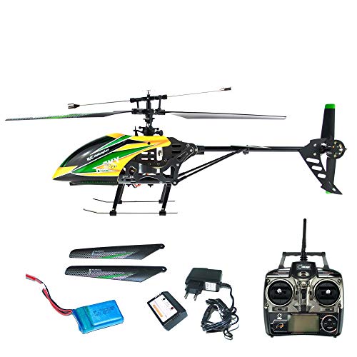 efaso WLToys V912 4-Kanal 2,4 GHz Single Blade Gyro Helikopter mit Kameravorbereitung gelb/grün