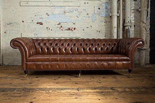 JVmoebel Chesterfield Polster Sofas Design Luxus Couch Sofa 4 Sitzer Leder Couchen Neu