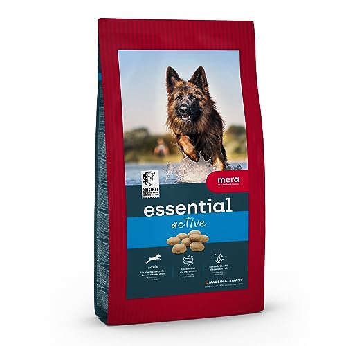 MERA essential Hundefutter > Active < Für ausgewachsene Hunde mit hohem Aktivitätsniveau - Trockenfutter mit Geflügel - Ohne Zucker & Konservierungsstoffe (12,5 kg)