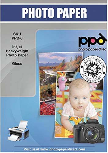 PPD 100 x A4 Inkjet Fotopapier Premium Glänzend 260 g/m2, Sofort Trocken, Wasserfest PPD-8-100
