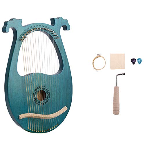 Eighosee Lyre Harp, 16 Saiten Mahagoni Körper Saiteninstrument Körperinstrument mit Stimmschlüssel und Ersatzsaiten