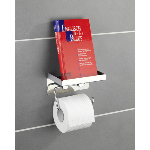 WENKO Toilettenpapierhalter »2 in 1«, Edelstahl, Edelstahlfarben - silberfarben