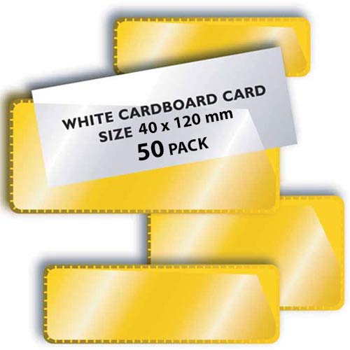 Etikettenhalter Etikettenträger Einstecktaschen magnetisch, gelb - Set mit 50 Taschen inkl. Papier-Einlage - Magnet Displaytasche - halten auf allen metallische Oberflächen, Format: 40 x 120mm