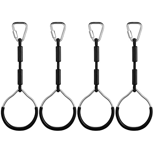 4 Stück Kinder Klettern Ringe, PELLOR Multifunktions turnringe Kinder Trapeze Schaukel mit Kunststoff Turnringen Kinder Gymnastik Seilringe Gym Rings,für schaukel Garten