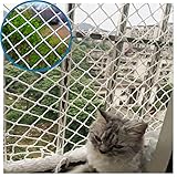 Ezoon Katzenschutznetz aus Nylon, starkes Sicherheitsnetz mit Befestigungs-Set, sicher für Kinder und Kleinkinder, Fallschutznetz für Balkon, Fenster, Treppen, verstärkt, reißfest