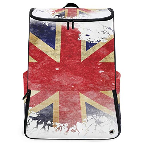 FANTAZIO Laptop-Rucksack mit britischer Flagge, für Reisen, Wandern, Camping, Freizeit-Rucksack, groß