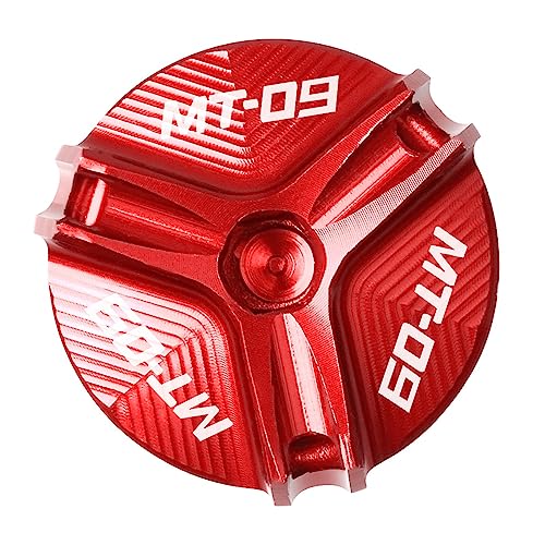 Motorrad-Öldeckel Für YA-M MT-09 2013 2014 2015 2016 2017 2018 2019 Motorrad CNC Aluminium MT09 M20 * 2,5 Motoröl Filter Tasse Stecker Abdeckung (Color : Rot)