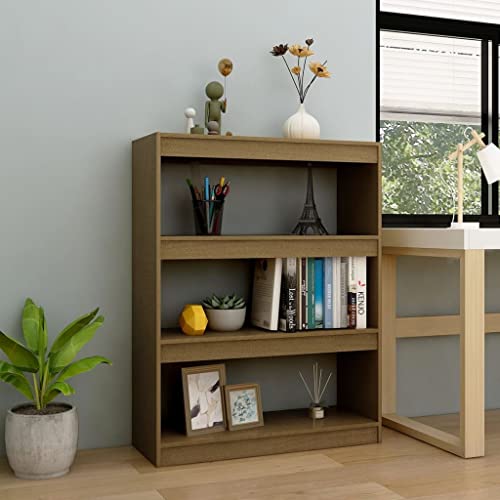 QZZCED Dekoratives Regal Wohnzimmerregal Bücherschrank Büro-Bücherregal Bücherregal/Raumteiler 100x30x103 cm Massivholz Kiefer für Arbeitszimmer, Schlafzimmer, Wohnzimmer