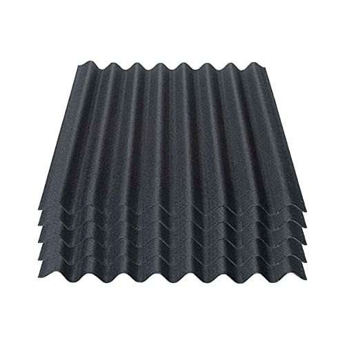 Onduline Easyline Dachplatte Wandplatte Bitumenwellplatten Wellplatte 5x0,76m² - schwarz