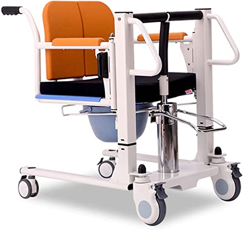 Patientenlift-Transfermobilitätsstuhl, hydraulischer Patientenlift für zu Hause, tragbarer Transport, Heimtransportrollstuhl, manueller Lift mit um 180° geteiltem Sitz, tragbar neben Commdod