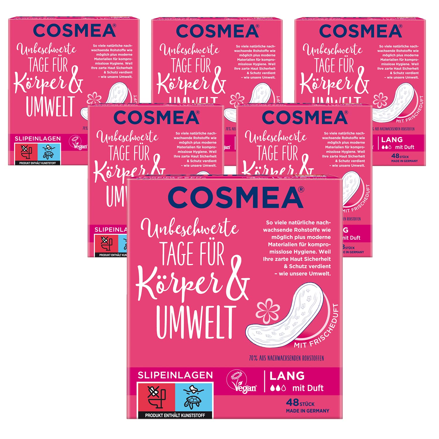 Cosmea Slipeinlage aus Rohstoffen. (Lang mit Duft 240 Stück)