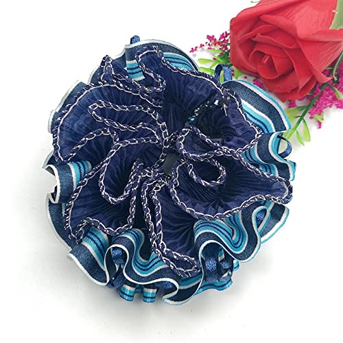 Spitze Einfädeln Haarband Glänzend Schleife Mode Frauen Kopfschmuck Handgelenk Stoff Kopf Ornament 1St (Color : A blue)