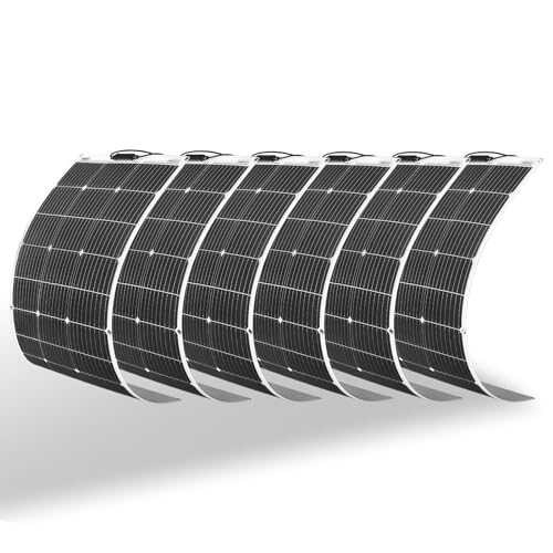 6 * 100W 18V Solarpanel Semi-Flexible(600W) Mono Solarmodul FüR ideal für Wohnmobil, Camping, Gartenhaus,12v Kfz Batterie,AGM, Gelbatterie, SäUrebatterie