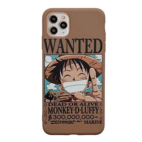 LUCKESSA Cool Anime One Piece Thema Luffy Chopper Wanted Ankündigung Handyhülle, Weiche TPU Gummi Silikon Wireless Rechargeable Phone Cover Protective Skin Kompatibel mit iPhone XR - Luffy