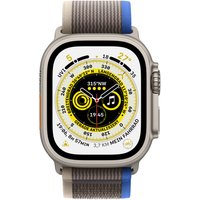 Apple Watch Ultra - 49 mm - Titan - intelligente Uhr mit Trail Loop - soft double-layer nylon - blue/gray - Bandgröße: S/M - 32 GB - Wi-Fi, LTE, UWB, Bluetooth - 4G - 61.3 g