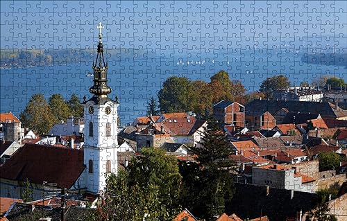 GUOHLOZ Puzzle | Puzzle Erwachsene Anspruchsvoll | 1000 Puzzle | Puzzel, Tempel, Schiffe, Serbien, Metallfliese, 75x50cm