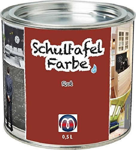 Tafelfarbe/Schultafel-Lack 0,5 L Dose - Tafel-Lack Wandtafelfarbe Kreidefarbe, Farbe:rot
