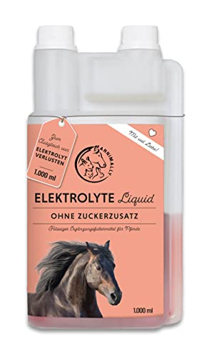 Annimally Elektrolyte Liquid für Pferde 1000ml mit Natrium, Kalium, Acerola, Calcium, Magnesium und Vitamin B flüssig - Elektrolyt Liquid ohne Zuckerzusatz