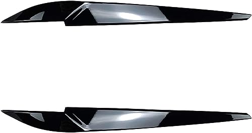 UNCRON 2 Stück Auto-Scheinwerfer-Augenbraue für BMW X5 X6 F15 F16 2014-2018,Anti-Rub Scheinwerfer Augenbrauen Abdeckung Aufkleber Trim Scheinwerfer,Gloss Black