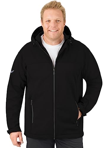 Trigema Herren Softshell-Kapuzen Jacke, schwarz 008, X-Large (Herstellergröße: XL)