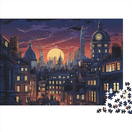 Londoner Stadtbild– 1000 Teile, Impossible Puzzle, Puzzles Für KinderGeschicklichkeitsspiel Für Die Ganze Familie, Farbenfrohes Legespiel, 1000pcs (75x50cm)