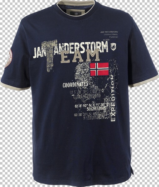 Jan Vanderstorm Herren Kurzarm T-Shirt Sölve dunkelblau 2XL (XXL) - 60/62