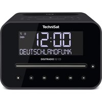 TechniSat Digitradio 52 CD Stereo DAB Radiowecker mit zwei einstellbaren Weckzeiten (DAB+, UKW, Snooze, Sleeptimer, dimmbares Display, Bluetooth, Wireless-Charging Funktion, CD-Player) schwarz