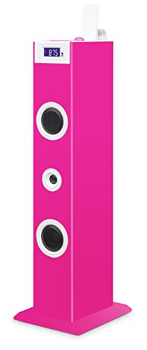 BigBen Sound Tower TW5 Pink inkl. Mikrofon, USB-Anschluss und Fernbedienung