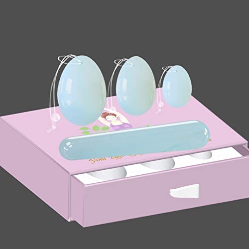 Haussammlung Ei und Zauberstab Naturstein, gebohrte Massage-Eier for Frauen, Übungs-Massagebälle, gebohrtes Ei (Color : Silicone Rope Set-b)