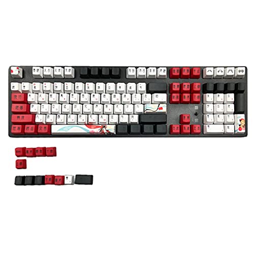 SweetWU Mechanische Tastatur-Tastenkappen, weiblich, Rollenthema, OEM-Profil, 120 Tasten, kompatibel mit Cherry MX Kailh Gateron Schaltern