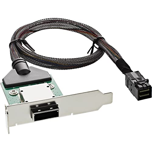 InLine 27656A SAS HD Low Profile PCI Slotblech mit Kabel (extern SFF-8088 auf intern SFF-8643, 0,5 m)