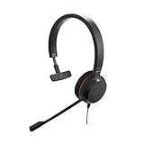 Jabra Evolve 20 SE Mono Headset – Microsoft Certified Headphones for VoIP Softphone with Passive Noise Cancellation – USB-A Cable with Controller – Black