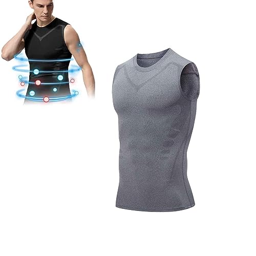 2023 Neue Version EXPECTSKY Ionic Shaping Vest,Komfortables und atmungsaktives Eis-Seiden-Gewebe,Für Männer zum Aufbau einer perfekten Figur (Grau,XL)