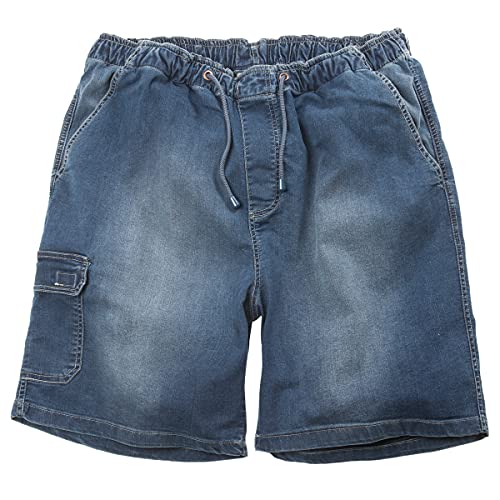 Abraxas XXL Jeans-Cargo Bermuda mit Gummibund Stone-wash, XL Größe:10XL
