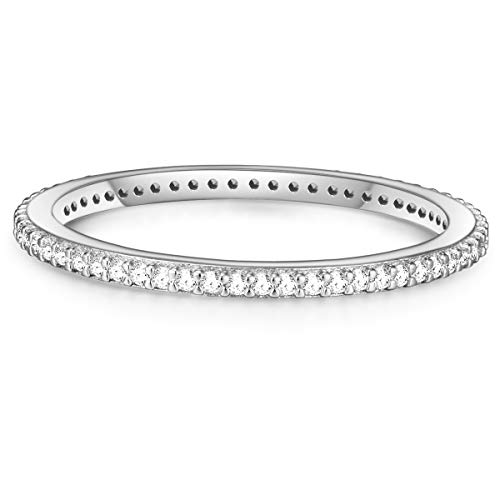 Glanzstücke München Damen-Ring Sterling Silber Zirkonia weiß - Memory Ring Stapel-Ring filigran, Silber Gr. 50 (15.9)