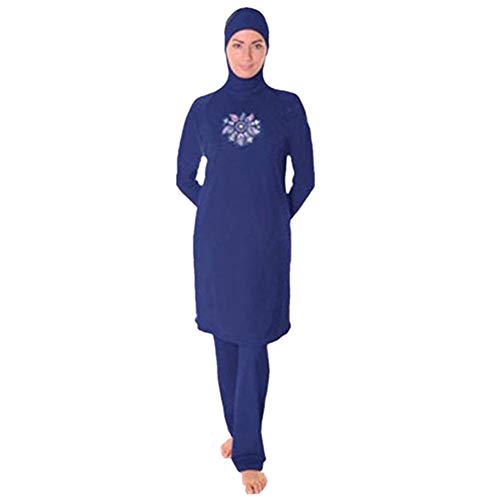 Muslimischen Damen Badeanzug Muslim Islamischen Full Cover Bescheidene Badebekleidung Modest Muslim Swimwear Beachwear Burkini (Int’l – 4XL, Hijab Connected-6)