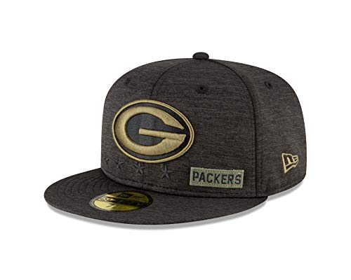 New Era Green Bay Packers 59fifty Cap Salute to Service 2020 Black - 7 1/2-60cm