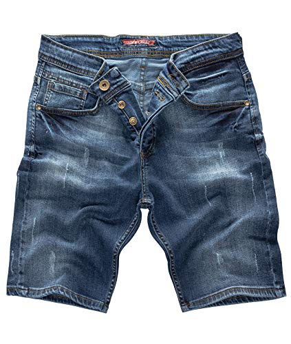 Rock Creek Herren Shorts Jeansshorts Denim Stretch Sommer Shorts Regular Slim [RC-2125 - Dark Blue W30]