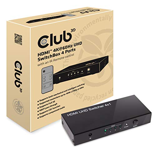 Club 3D HDMI 2.0 UHD Switchbox 4 ports 4K 60Hz, CSV-1370