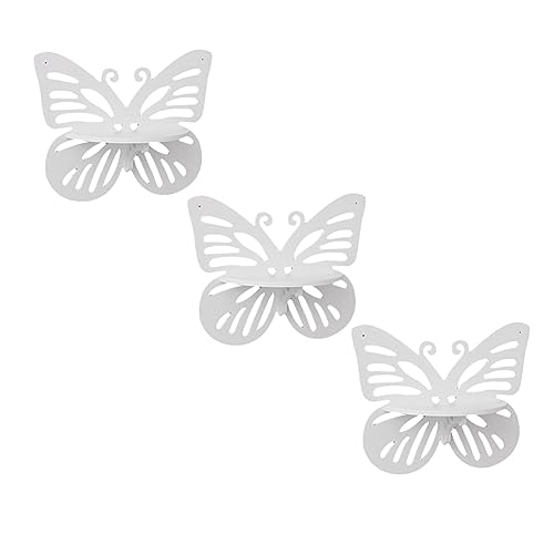 MULOUTSPO Schmetterlingswanddekorationen Schlafzimmer Wohnzimmer Wandregal mit Regalen Ohne Stanzen