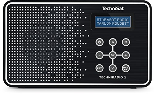 TechniSat TECHNIRADIO 2 Digital-Radio mit Favoritenspeicher, mobiles DAB+ und UKW-Radio, Kopfhöreranschluss, Netz- oder Batteriebetrieb, perfektes Taschenradio für unterwegs, schwarz/weiß