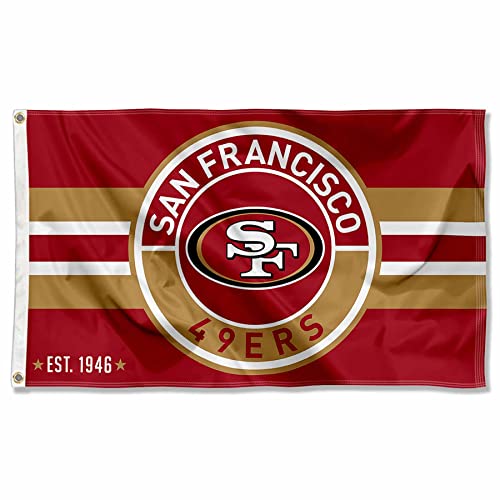 WinCraft San Francisco 49ers Patch Button Circle Logo Flagge groß 7,6 x 12,7 cm Banner