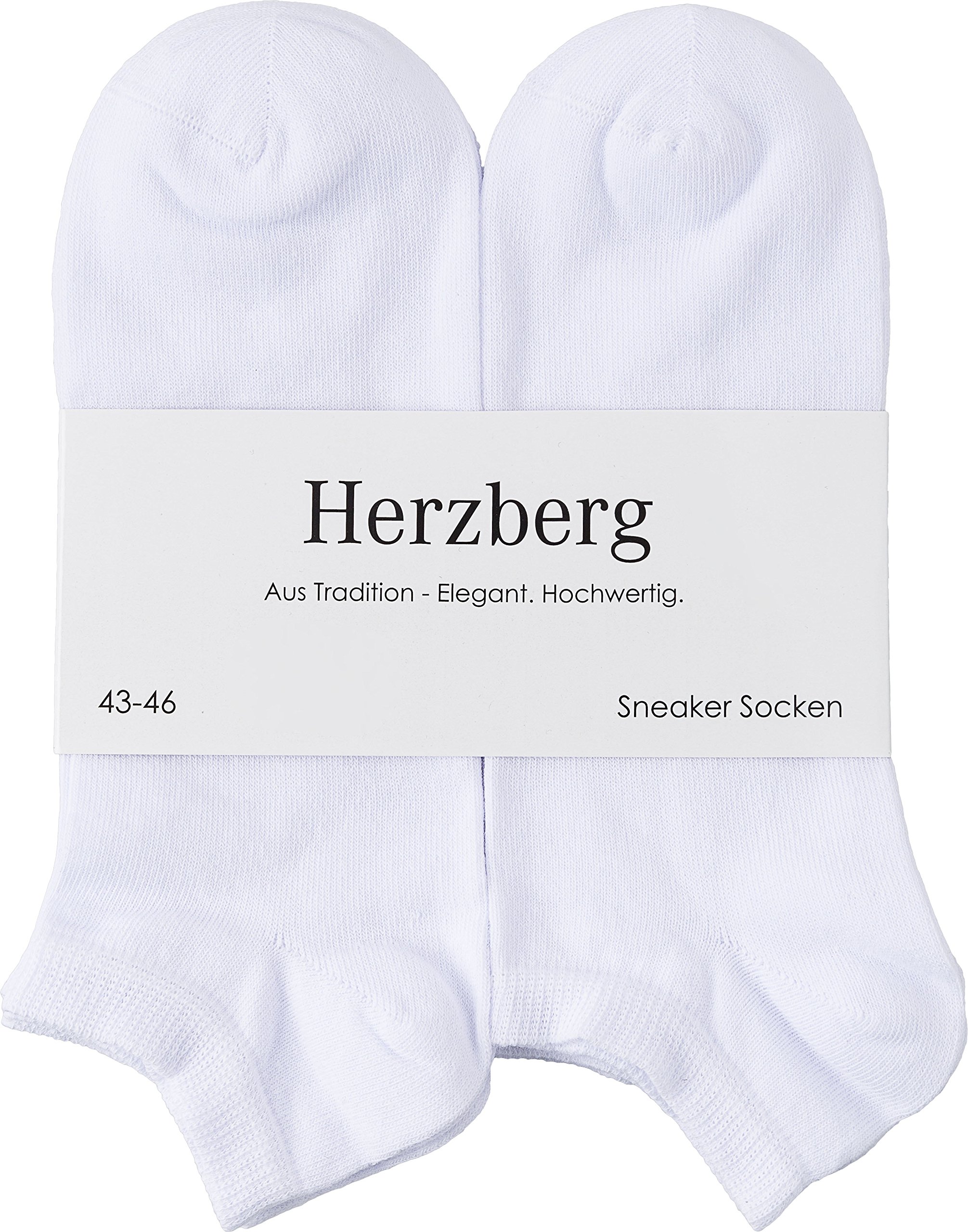 Herzberg Sneaker Socken für Damen Herren 12 Paar (as3, numeric, numeric_47, numeric_50, regular, regular, Weiß)