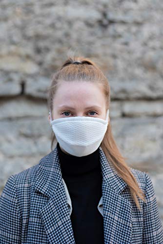 Hilding Sweden Gesichtsmaske Mund-Nasen-Maske Model6 Waschbar Weiß Schnurbindung 10er Set