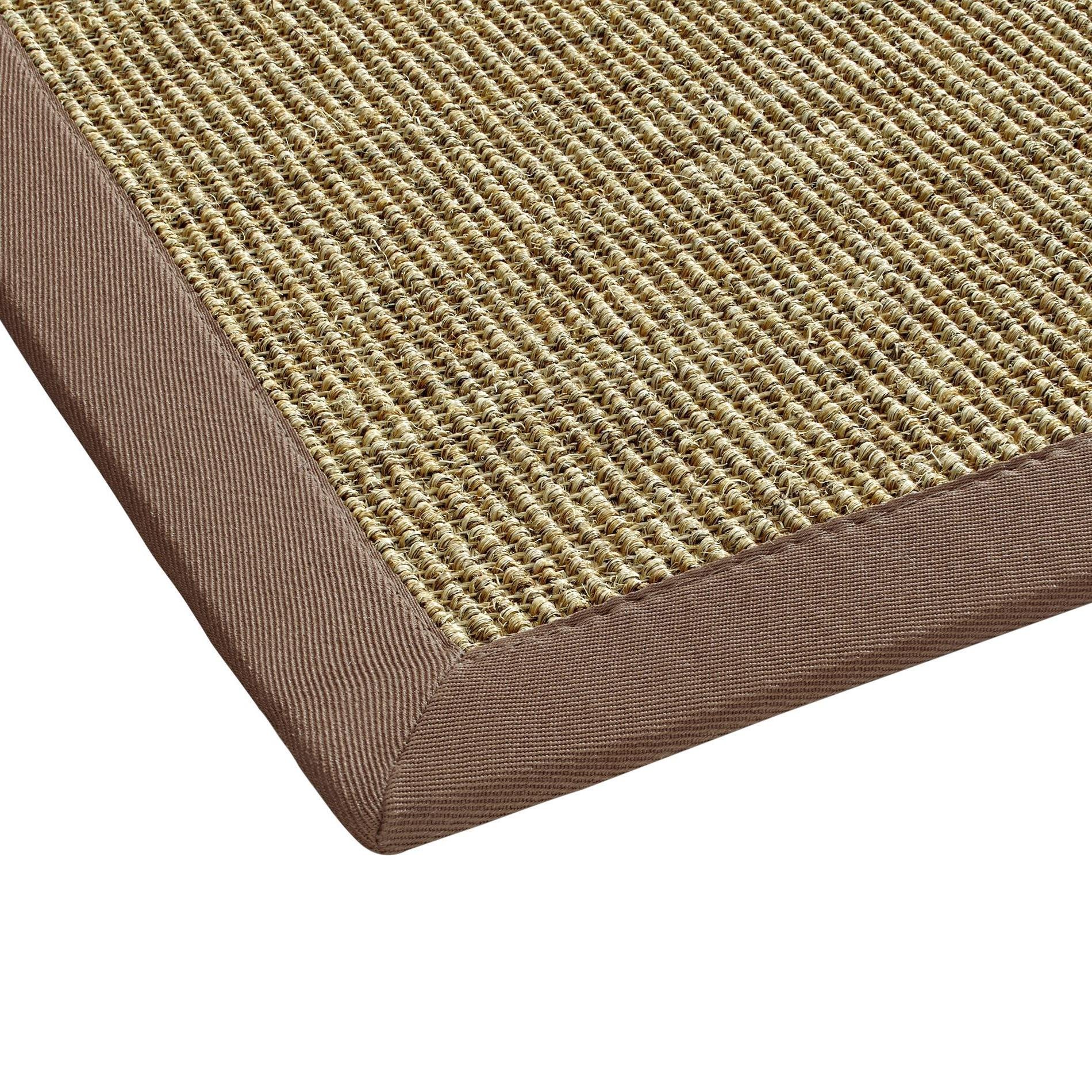 BODENMEISTER Sisal-Teppich modern hochwertige Bordüre Flachgewebe, verschiedene Farben und Größen, Variante: braun beige natur, 160x230