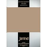 Janine Spannbettlaken Elastic - extra weiches und elastisches Spannbetttuch - für Matratzen 90x190cm bis 120x200cm Nougat