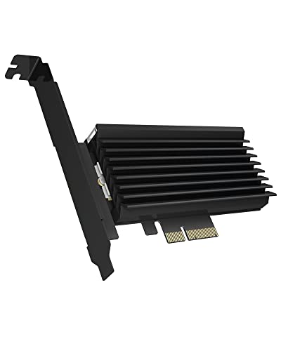 ICY BOX PCI Express Karte, M.2 NVMe SSD zu PCIe 3.0 Adapter, Kühler, LED Beleuchtung, M-Key, 2230, 2242, 2260, 2280, schwarz
